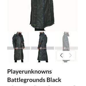 Playerunknowns Battlegrounds Black Distressed Leather Trench Coat